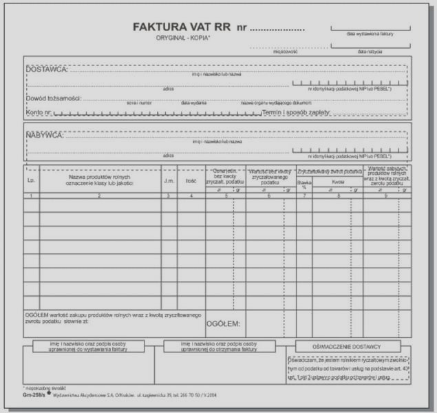 Faktura RR – jak ją wystawić i rozliczyć zakup od rolnika?