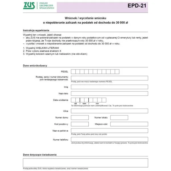 Formularz EPD-21