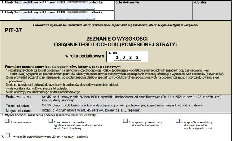 Formularze podatkowe