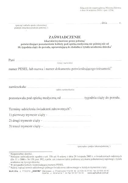 Kryteria dochodowe becikowe