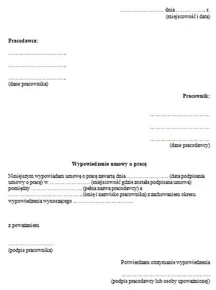 Okres wypowiedzenia umowy