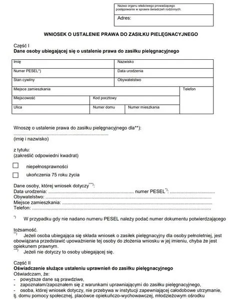 Świadczenie pielęgnacyjne różnice