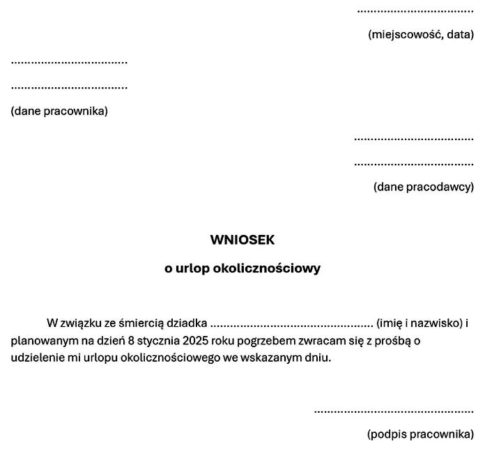 Urlop okolicznościowy