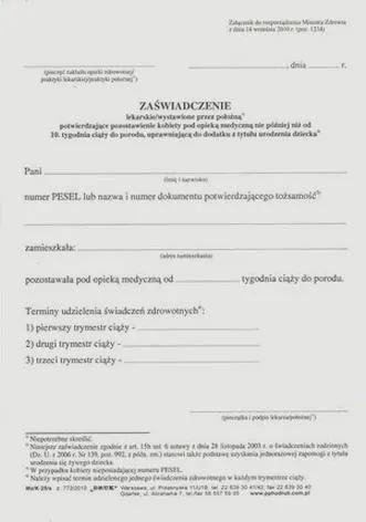 Wniosek o becikowe