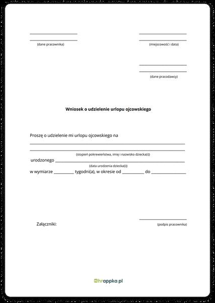 Wniosek o urlop ojcowski