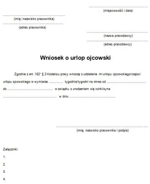 Zasiłek za urlop ojcowski
